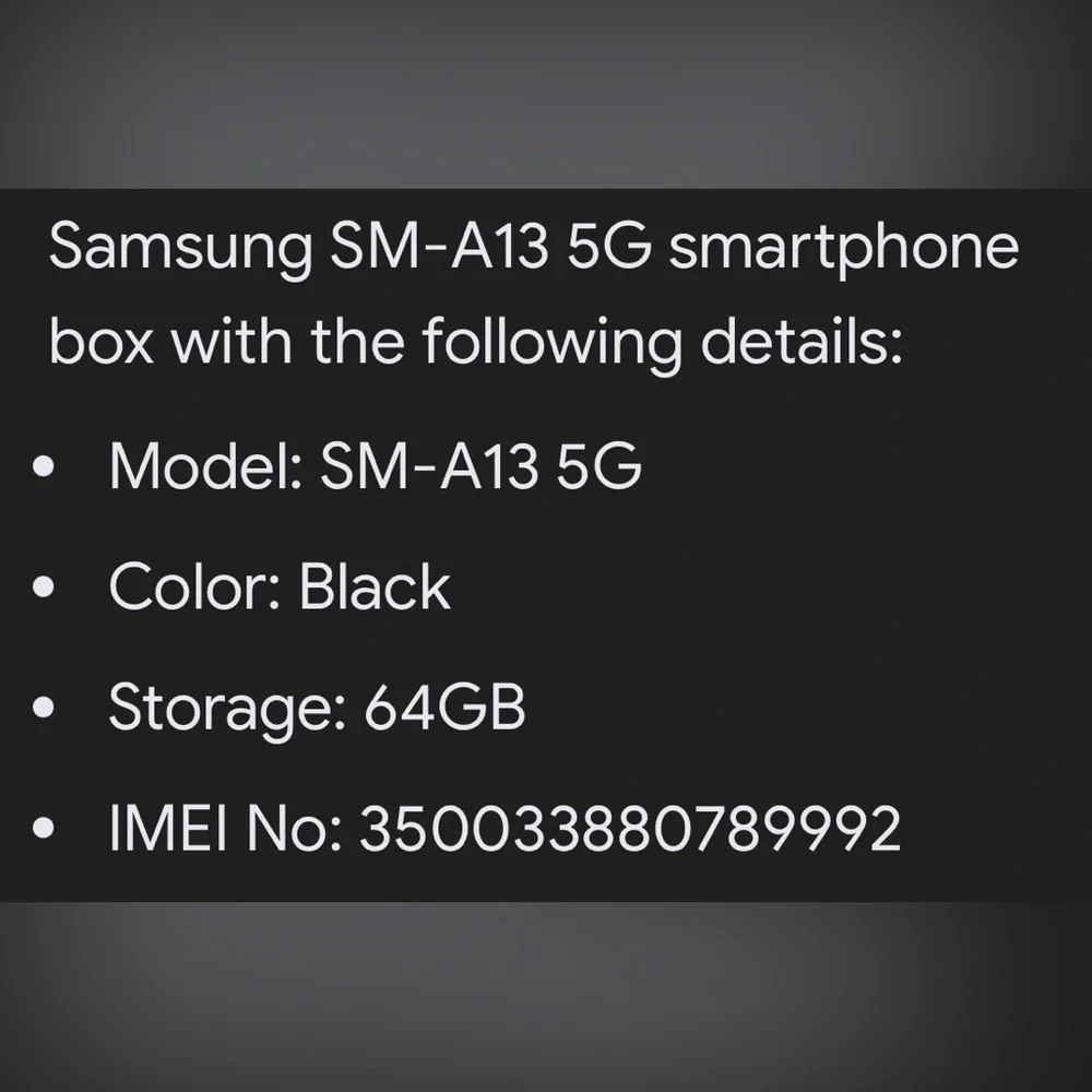 Samsung Galaxy A13 5G Black Smartphone